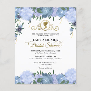 Budget Dusty Blue Floral Viktorianisches Brautpart