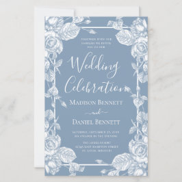 Budget Dusty Blue Floral Wedding Celebration
