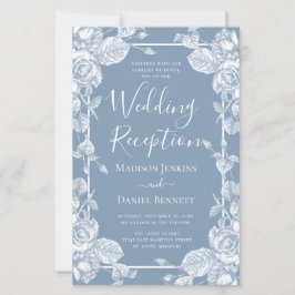 Budget Dusty Blue Floral Wedding Reception