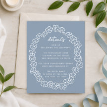 Budget Dusty Blue Floral Wreath Wedding Details