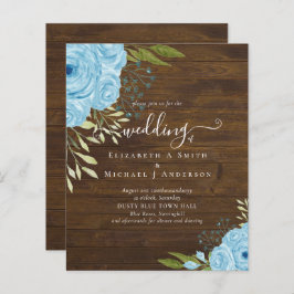 Budget Dusty Blue Flowers Limon Wedding