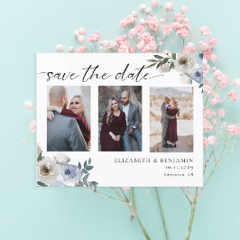 Budget Dusty Blue Foto Wedding Save the Date