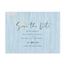 Budget Dusty Blue Gold Hochzeitskript
