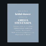 Budget Dusty Blue Minimalistisch Brautparty Einlad<br><div class="desc">Minimalistische Brautdusche Einladung in Dusty Blue</div>