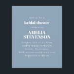 Budget Dusty Blue Minimalistisch Brautparty Einlad<br><div class="desc">Minimalistische Brautdusche Einladung in Dusty Blue</div>