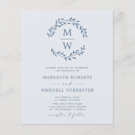 Budget Dusty Blue Monogram Wreath Wedite
