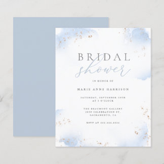 Budget Dusty Blue Ombre Gold Dust Brautparty