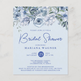 Budget Dusty Blue Romantic Floral Brautparty