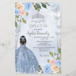 Budget Dusty Blue Silver Blumendruckerin Sweet 16