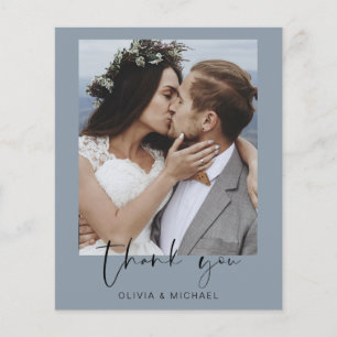 Budget Dusty Blue Wedding Danke Card