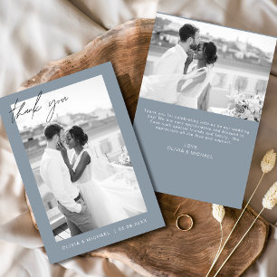 Budget Dusty Blue Wedding Danke Cards Einladung