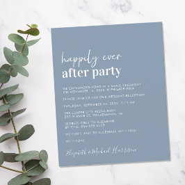 Budget Dusty Blue Wedding Reception Einladung
