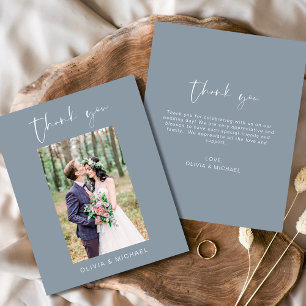 Budget Dusty Blue Wedding Vielen Dank Foto