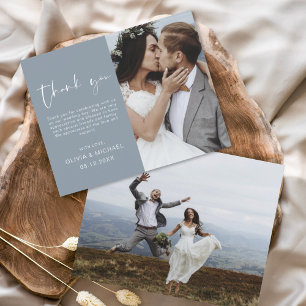 Budget Dusty Blue Wedding Vielen Dank Foto