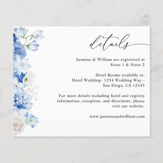 Budget Dusty Blue & White Floral Details Flyer (Vorne)