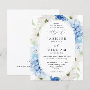 Budget Dusty Blue & White Floral Wedding