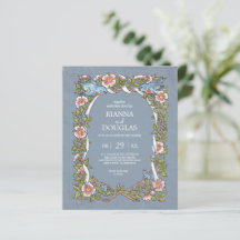 Budget Dusty Blue Wildblume Bird Pastel Wedding