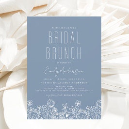 Budget Dusty Blue Wildblume Bridal Brunch Dusche