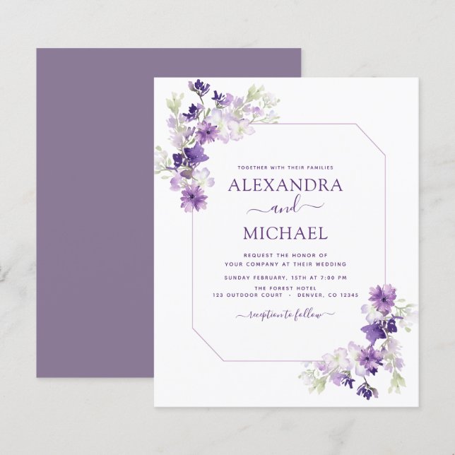 Budget Dusty Lila Wedding Blumengrün (Vorne/Hinten)