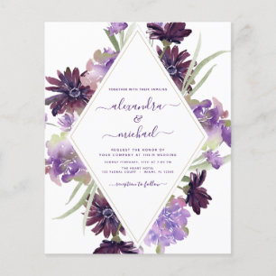 Budget Dusty Lila Wedding Blumengrün Flyer