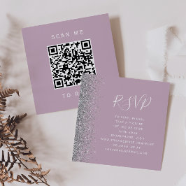 Budget Dusty Lilac Silver Wedding QR Code UAWG Begleitkarte
