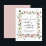 Budget Dusty Pink 16 . Geburtstag Geburtstagsparte<br><div class="desc">Das Budget Dusty Pink Floral Rose und Eukalyptus Botanische Vegetation Watercolor Frühjahr oder Sommer 16 . Geburtstag Geburtstagsparty Einladungen - beinhaltet schöne und elegante Schrift Typografie mit modernen tropischen botanischen Blume und Grün für die besondere süße 16 Feiern.</div>