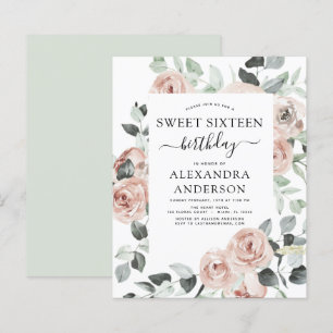 Budget Dusty Pink 16 . Geburtstag Geburtstagsparte