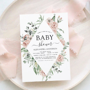 Budget Dusty Pink Baby Dusche Blumenladen Flyer