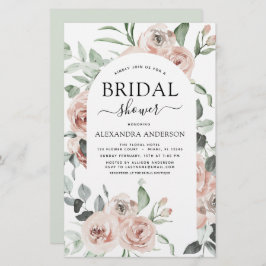 Budget Dusty Pink Blumendusche Einladung