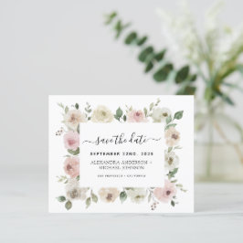 Budget Dusty Pink Blumengrün Save the Date