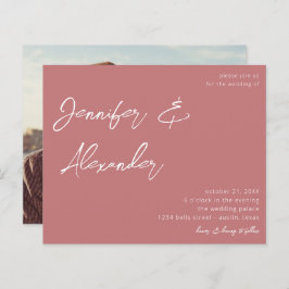 Budget Dusty Pink Calligraphy Foto Wedding V2