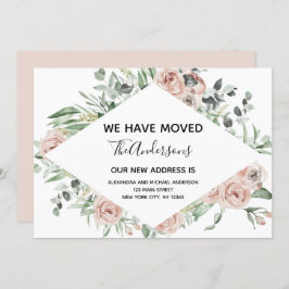 Budget Dusty Pink Floral Moving Ankündigung