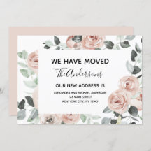 Budget Dusty Pink Floral Moving Ankündigung