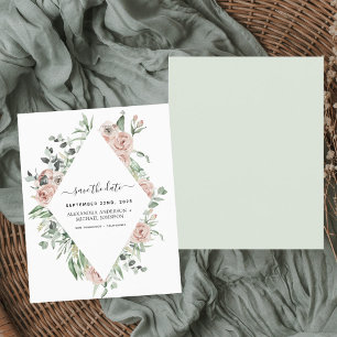 Budget Dusty Pink Floral Save the Date Einladung