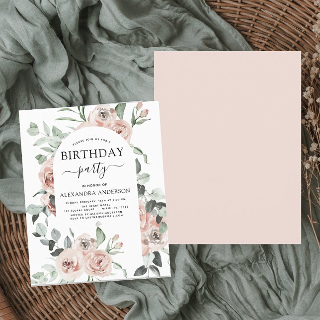 Budget Dusty Pink Geburtstagsparty Blumenladen (Von Creator hochgeladen)