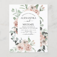 Budget Dusty Pink Grüne Einladungen Hochzeit