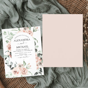 Budget Dusty Pink Grüne Einladungen Hochzeit Flyer