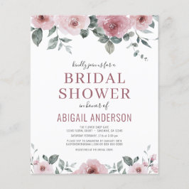 Budget Dusty Rose Blumendusche Einladung