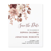 Budget Dusty Rose Eukalyptus Floral Save the Date