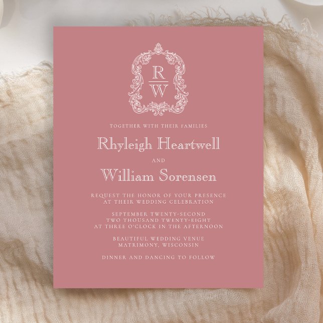Budget Dusty Rose Monogram Wappen Wedite (Von Creator hochgeladen)