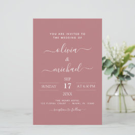 Budget Dusty Rose Pink Wedding Moderne Typografie
