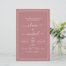 Budget Dusty Rose Pink Wedding Moderne Typografie