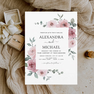 Budget Dusty Rose Rosa Blumengrün Hochzeit