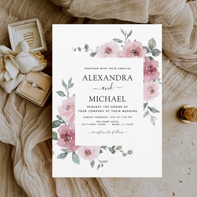 Budget Dusty Rose Rosa Blumengrün Hochzeit (Von Creator hochgeladen)