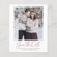 Budget Dusty Rose Rosa Foto Save the Date