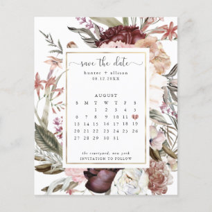 Budget Dusty Rose Save the Date Kalender Flyer