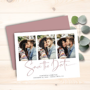Budget Dusty Rose Typografy Wedding Save the Date