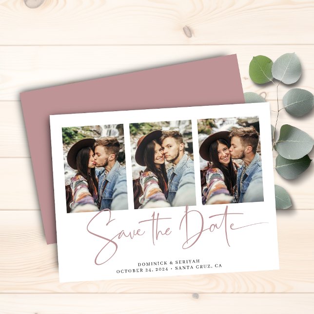 Budget Dusty Rose Typografy Wedding Save the Date (Budget Dusty Rose Typography Wedding Save the Date Card)
