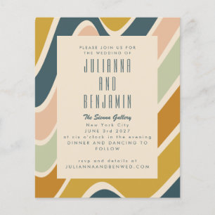 Budget Earthy Boho Abstrakt Wavy Pastel Wedding