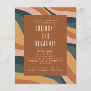 Budget Earthy Boho Wavy Lines Terracotta Wedding